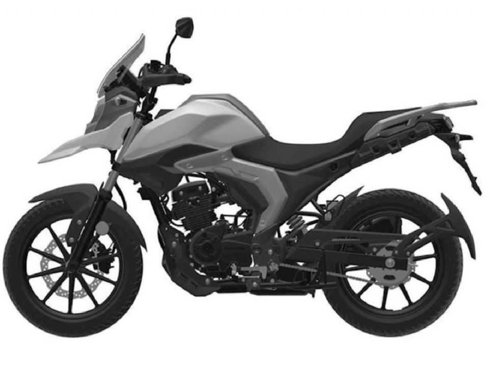 Imagem de patente mostra Suzuki V-Strom de baixa cilindrada